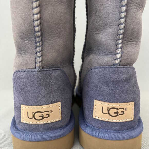 Womens UGG Boots Purple Classic Short Suede Wool Bold Blue Trim Malibu Boho Sz 6 - Picture 9 of 16